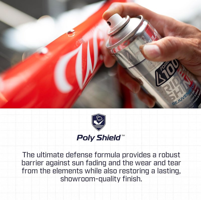 Formula 100 Ride + Shine Bike Finish Protectant and Rejuvenator – For Bicycles, Electric Bikes & eMotos – Protects Against UV Rays, Dirt, Dust & Grime + Repels Water, Mud & Salt - Image 2